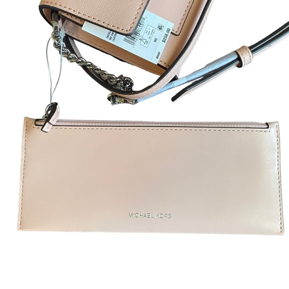 MICHAEL Michael Kors Jet Set Medium 2 in 1 Wallet-On-A-Chain Leather Crossbody - Picture 10 of 13